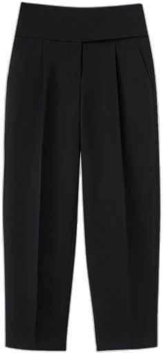 Cropped Trousers, Jil Sander, Trousers, High Waisted, Wool, Black