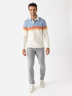 DESCRIPTION:Soft long-sleeve organic cotton polo featuring bold engineered chest stripes.FEATURES:Spread Collar3-Button PlacketEngineered StripesVented HemJersey Fabrication100% Organic CottonClassic FitModel is wearing size Medium polo.Model's Measurements: Height: 6'2.5" | Waist: 34" | Inseam: 32" | Collar: 16" | Sleeve: 35" | Suit: 40L Striped Long Sleeve Polo Shirt, Casual Cotton Polo Sweater With Contrast Stripes, Casual Striped Cotton Polo Sweater, Cotton Polo Sweater With Contrast Stripes, Cotton Polo Sweater With Striped Collar, Cotton Long Sleeve Polo Shirt With Contrast Stripes, Striped Cotton Polo Sweater, Casual Long Sleeve Striped Polo Shirt, Casual Striped Long Sleeve Polo Shirt