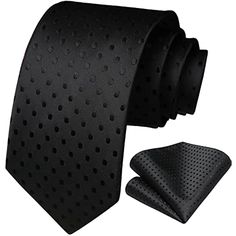 Polka Dot Tie Handkerchief Set - B1-ORANGE/BLACK Black Ties As A Summer Gift, Black Summer Formal Ties, Black Suit And Tie Accessories With Pocket Square, Classic Black Ties, Black Summer Business Ties, Black Fitted Tie With Pocket Square, Black Tie And Pocket Square Set, Summer Office Attire, Black Semi-formal Ties With Pocket Square