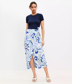 Brushed Daisy Linen Blend Wrap Midi Skirt Extra Dresses, Petite Midi Skirt, Outfit Navy, Button Midi Skirt, Wrap Midi Skirt, Knee Skirt, Navy Outfit, Knee Skirts, Petite Skirt