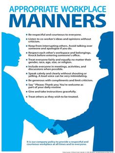 two men shaking hands in front of a blue poster with the words appropriate workplace mariners