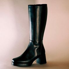 BHAVA BARDOT VEGAN PLATFORM KNEE HIGH BOOT Timeless Boots, Vegan Italian, Platform Flats, Vegan Boots, Eco Chic, Vegan Fashion, Year 2, Leather Conditioner, Vegan Shoes