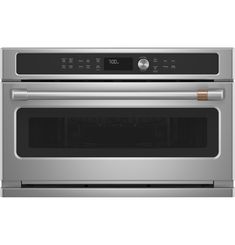 a stainless steel oven with the door open