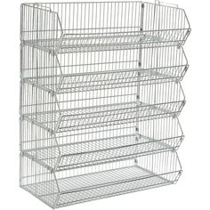 three tiered wire shelf with four shelves