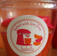 there is a label on the side of a cup that says baked with love from lasabella