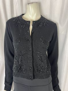 RTA black cardigan beaded Juan sweater size XS 30% cashmere / 70% wool measures 20" from top of shoulder down, underarm to underarm - 17" New with tags  Check out all my other Boutique Clothes & Shoes for some great deals.. I Generously combine shipping... Add me to your favorites and keep checking back, I am always adding NEW items.... Everything I sell is 100% Authentic, Bid with confidence... FEEDBACK.......We work very hard to ensure that every sale is a successful and equally satisfying transaction.......If you are disappointed with your purchase in any way, please contact us. liza Elegant Embellished Sweater For Fall, Embellished Black Cardigan For Winter, Black Embellished Winter Cardigan, Black Embellished Cardigan For Winter, Embellished Fitted Sweater For Spring, Elegant Embellished Black Cardigan, Fitted Winter Evening Sweater, Fitted Evening Sweater For Winter, Fitted Winter Evening Cardigan