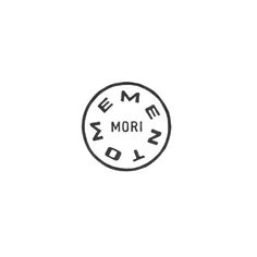 a black and white logo with the word mmm mori in it's center