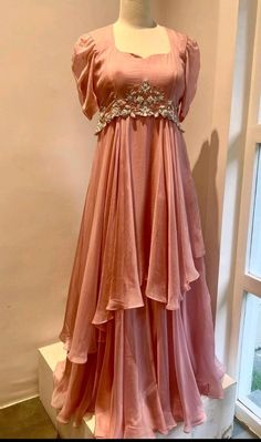 Double Layered Frock Designs, Frock Models, Simple Frock, Simple Frock Design, Long Frock Designs, Frock Designs, Long Gown Design, Simple Frocks, Anarkali Dress Pattern