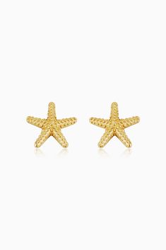 Designed with tropical vacations in mind, our Starfish Studs feature two intricately crafted solid gold starfish. Pair these earrings with other ocean-inspired jewelry, or let them shine solo. 14k Solid Yellow Gold Push Back Closure 0.5 Grams Solid Gold Crafted in Vicenza, Italy Vicenza Italy, Ocean Inspired Jewelry, Tropical Vacations, Starfish Earrings, Ocean Inspired, Inspired Jewelry, Tropical Vacation, Ocean Inspiration, Solid Yellow