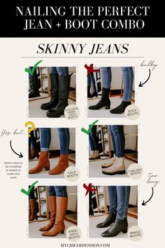 If you're looking for a guide on how to wear ankle boots with jeans, you found it. We're breaking down the magic formula you need. Here's how to wear ankle boots (and more) with the most popular types of jeans. Brown Boots Outfit Ankle, Heeled Ankle Boots Outfit, Chelsea Boots With Jeans, How To Style Chelsea Boots, Tall Boots Outfit, Make Up Tut, Jeans Boots Outfit, Brown Boots Outfit, Boots With Jeans