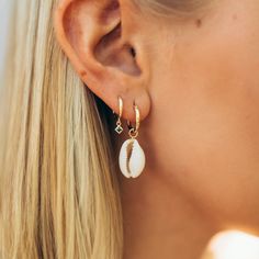 Makayla Earrings – The Salty Gem Beachy Earrings, Cowrie Shell Jewelry, Surf Jewelry, Ocean Earrings, Beachy Jewelry, Seashell Earrings, Gem Earrings, Ocean Jewelry, Ocean Vibes