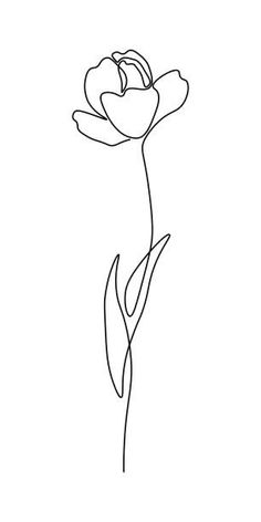 a single line drawing of a flower