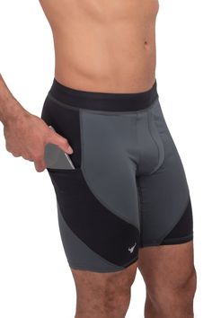 Shop the trendiest Gray and Black Men's Compression Shorts, made with comfortable feather-weight fabrics suitable for all-day wear. Order a pair online today. Black Compression Athletic Shorts With Pockets, Functional Sports Shorts With Hip Pockets, Functional Black Shorts With Hip Pockets, Yoga Shorts Outfit, Shorts Outfit Men, Tights With Shorts, Mens Running Tights, Ideal Male Body, Mens Shorts Outfits