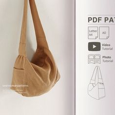 Easy Beginner Sewing Pattern: Side Pocket Hobo Bag (3 Sizes) Hobo Bag Sewing Pattern, Bag Sewing Pattern, Beginner Sewing Patterns, Sew Ins, Beginner Sewing, Bag Sewing, Couture Mode, Sewing Design