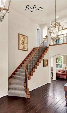 Front Hallway, Foyer Ideas, Entry Stairs, Cottage Farmhouse, Accent Walls, Black Walls, House Painting, So Beautiful, Old Houses