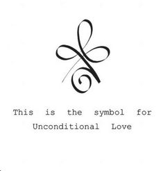 the symbol for an unconditional love is shown in black and white, on a white