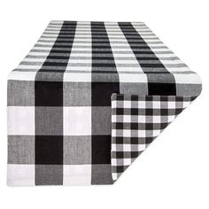 a black and white checkered table cloth