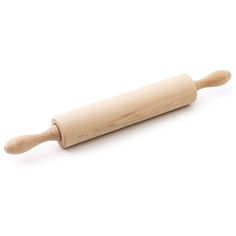 a wooden rolling pin on a white background