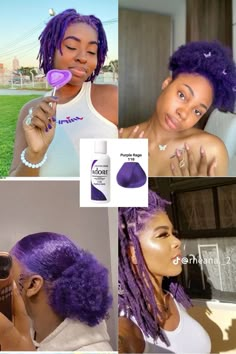 Dyed Hair For Black Women Short Hair, Adore Purple Hair Dye, Lavender Hair Black Women, Adore Hair Dye Black Women, Purple Hair Dye Ideas, Purple Hair Black Women, Dyed Hair For Black Women, Purple White Hair, Purple Short Hair