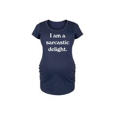 She will love showing off her style with this Maternity I Am A Sarcastic Delight Graphic Tee. FEATURES Ruched sides Short sleeves ScoopneckFIT & SIZING Fitted 31 1/2-in. length from shoulder to hemFABRIC & CARE Solid Colors: Cotton ; Heather Colors: Cotton/Polyester Machine wash Imported Size: S-Mat. Color: Navy. Gender: female. Age Group: adult. Womens Maternity, How To Show Love, Her Style, Gender Female, Fabric Care, Solid Colors, Graphic Tee, Age Group, Graphic Tees