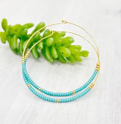 Turquoise Beads Hoop Earrings, Beaded Hoop Earrings, Dainty Bead Hoop Earrings, Dangle Gold Earrings,big Hoop Earrings, Gold Hoop - Etsy Turquoise Hoop Earrings With Dangling Beads, Turquoise Hoop Earrings With Tiny Beads, Turquoise Hoop Earrings With Round Beads, Summer Hoop Jewelry With Tiny Beads, Summer Hoop Jewelry With Dangling Beads, Turquoise Hoop Jewelry With Tiny Beads, Trendy Hoop Jewelry With Tiny Beads, Trendy Small Hoop Jewelry With Tiny Beads, Gold Hoop Earrings With Tiny Beads For Summer