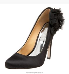 Black Veil Wrapped Pumps with Side Flowers angle view. Shoes World, Pink Pumps, Shoes Pumps, Pump Shoes