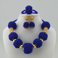 Make your wedding day truly memorable with our custom-made bridal jewelry set. Elegant Beaded Jewelry For Wedding Gift, Blue Round Jewelry Sets For Wedding, Beaded Blue Jewelry Sets For Wedding, Blue Beaded Jewelry Sets For Wedding, Beaded Round Jewelry Sets For Wedding, Hand Set Round Beads Jewelry Sets For Wedding, Round Beaded Jewelry Sets For Wedding, Beaded Round Bridal Sets For Wedding, Beaded Bridal Sets For Wedding