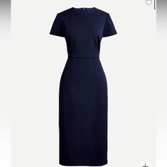 Nwt 6 Tall Navy Fitted Midi Dress, Classic Navy Midi Dress, Navy Short Sleeve Classic Dress, Navy Classic Short Sleeve Dress, Classic Navy Dress For Workwear, Fitted Navy Midi Dress For Office, Navy Fitted Midi Dress For Office, Navy Fitted Midi Dress For Formal Occasions, Formal Fitted Navy Midi Dress