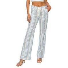 Stay comfortable with style all day long in these casual linen pants. This comes in a lightweight, breathable material that keeps you fresh and sweat-free in hot weather. High quality linen blend fabric feels soft, cool, refreshing, and smooth on the skin. Made to let you move freely and comfortably, these durable stretch bottoms will last through multiple washes and wears for many years down the line. Its the perfect casual pants to wear in the warm summertime season. These must-have wide leg pants will have anyone looking and feeling great in their body while wearing these bottoms. It highlights the right curves to give you confidence and is easy to style outfits with. Pair these with a crop top or tank for a casual everyday look with sneakers or style it with sandals as a beach coverup. Beach Linen Bottoms With Elastic Waistband, Bohemian Drawstring Bottoms For Beach Season, Relaxed Linen Beach Bottoms, Beachy Linen Bottoms With Relaxed Fit, Relaxed Linen Bottoms For Beach Season, Summer Beach Linen Wide Leg Pants, Summer Beach Wide Leg Linen Pants, Beachy Relaxed Fit Linen Bottoms, Beachy Linen Bottoms For Beach Season