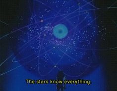 a person standing in front of a blue background with the words, the stars know everything