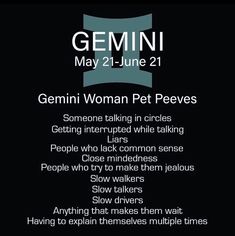 a poster with the words genni woman pet peeves written in black and white