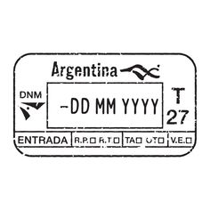 a black and white stamp with the word argentina on it