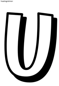 a black and white image of the letter u