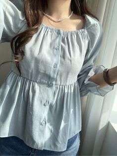 Trendy Tops For Women Casual Indian, Simple Frock Design, Printed Blouses, Blouses Designs, Korean Casual Outfits