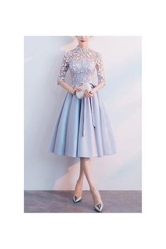 Shop elegant blue wedding party dress with sheer sleeves sash online. Sheprom offers formal, party, casual & more style dresses to fit your special occasions. Elegant Blue Bridesmaid Dress For Banquet, Elegant Light Blue Evening Dress For Prom, Elegant Light Blue Dress For Banquet, Elegant Light Blue Bridesmaid Dress For Wedding, Elegant Fitted Light Blue Bridesmaid Dress, Elegant Light Blue Evening Dress For Banquet, Elegant Light Blue Bridesmaid Dress For Formal Occasions, Lace Sleeved Evening Dress For Prom In Spring, Light Blue Evening Dress For Spring Banquet