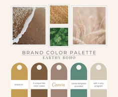 the brand color palette for earthy boho