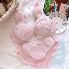 Bloomer Shorts, Y2k Aesthetic Fashion, Bra And Panty Set, Style Kawaii, Kawaii Harajuku, Kawaii Bunny, Cute Lingerie, Lace Garter, Kawaii Aesthetic