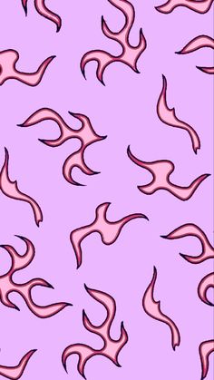 an abstract pink and purple background with swirls in the shape of birds on it