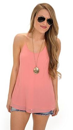 Tank-tastic Top, Coral Rose :: NEW ARRIVALS :: The Blue Door Boutique Chic Flowy Camisole With Spaghetti Straps, Chic Flowy Spaghetti Strap Camisole, Coral Rose, Blue Door, Head Over Heels, Boutique Clothing, Cute Dresses, New Arrivals, Customer Service