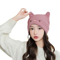 PRICES MAY VARY. Embroidery Winter Beanie - 100% soft acrylic, stretchable,one size fits most. Funny beanie thick and soft and can cover the ears during the brutal cold.Great comfortable fit. Size Detail - One size free suit for most,best fit for head circumference:22.4"-23.6"(57-60cm),Depth:20cm/7.8inch Cute Design - Fashionable Cute cat kitty ears hats,Great for most hair types, soft and durable, trendy design, great choice for any lady. Great for Any Outdoor Sports -The long knit cuff beanie Hat With Cat Ears Beanie, Funny Beanies, Stretch Crochet, Cat Ears Hat, Outdoor Hat, Outfit Matching, Retro Bohemian, Knitted Cat, Beanie Hats For Women