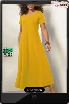 Casual Short Sleeve Round Neck Plus Size Maxi Dress Plus Size Maxi Dress, Causal Dresses, Plus Size Maxi, Plus Size Maxi Dresses, Casual Shorts, Round Neck, Shop Now, Maxi Dress, Plus Size