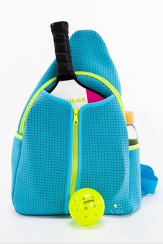 blue unisex pickleball sling bag Sporty Blue Bag With Water Bottle Pocket, Functional Blue Shoulder Bag For Sports, Functional Blue Sports Shoulder Bag, Blue Sports Shoulder Bag With Adjustable Strap, Shoulder Sling Bag, Shoulder Sling, Style Looks, Pickleball Paddles, Paddles