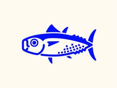 a blue fish on a white background