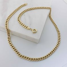 "\"14k Gold Curb Chain w/ Sailor Lock Necklace | Heavy Cuban Chain, Thick Curb Chain, Gold Chunky Miami Chain, Cuban Link | Gift for Her\" Chain links are hollow inside. The hollowness of the inside will not create an additional weight on your neck and you will have a much more flamboyant necklace compared to its price. It adds elegance to your appearance in your daily life and business life. You can also make the product even more eye-catching by adding charms or similar small additions to the Gold Curb Chain, Business Life, Lock Necklace, Beautiful Gift Wrapping, Chain Links, Evil Eye Pendant, Chain Gold, Cuban Chain, Cuban Link