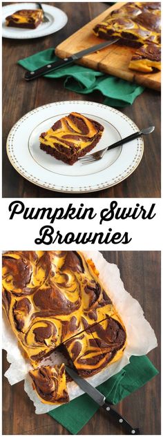 pumpkin swirl brownies are the perfect fall dessert