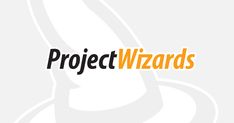 the project wizards logo is shown on a white background with orange and black letters