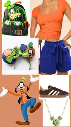 Goofy inspired outfit #goofy #mickeyysusamigos #disneybound #disneyparks Mickey And Friends Disneybound, Disney Bounding Goofy, Goofy Disney Outfit, Goofy Outfits, Bounding Outfits, Disneyland Dress, Disney Duos, Mickey Mouse Illustration