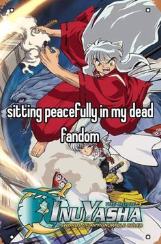 an anime character with the caption saying, i'm sitting peacefully in my dead random