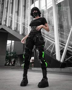 Cyberpunk Outfit, Futuristic Clothing, Techwear Pants, Techwear Outfits, Techwear Fashion, Tech Wear, Cyberpunk Fashion, Tomboy Style Outfits, Looks Black