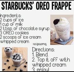 a recipe for starbuck's oreo frappe